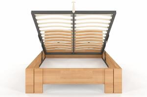Prodloužená postel s úložným prostorem Arhus - buk , Buk přírodní, 180x220 cm