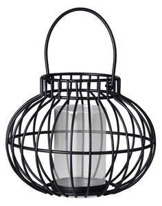 Drátěná kovová lampa - černá, 19,5 × 15,3 cm