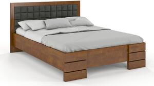Buková postel s čalouněným čelem - Gotland - zvýšená, , Buk přírodní, 140x200 cm