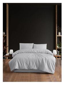 Světle šedé 4dílné prodloužené povlečení na dvoulůžko s prostěradlem 200x220 cm – Mila Home