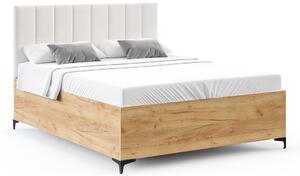 Postel SIERRA 90×200 s kovovým zdvižným roštem PARIS Dub Craft - Bílá