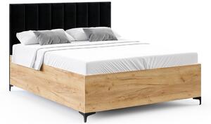 Postel SIERRA 90×200 s kovovým zdvižným roštem PARIS Dub Craft - Černá
