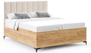 Postel SIERRA 90×200 s kovovým zdvižným roštem PARIS Dub Craft - Krémová