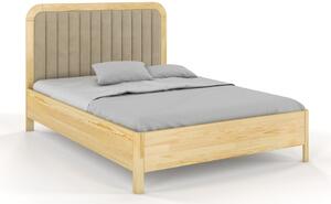 Zvýšená postel s čalouněným čelem - Modena - borovice, , Borovice přírodní, 120x200 cm