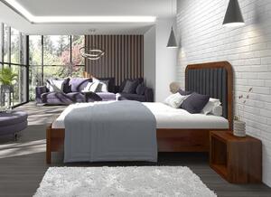 Zvýšená postel s čalouněným čelem - Modena - borovice, , Borovice přírodní, 140x200 cm