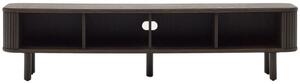 Tmavě hnědý dřevěný TV stolek Kave Home Mailen 200 x 40 cm