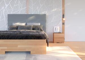 Buková postel s čalouněným čelem - Berg - zvýšená, , 160x200 cm