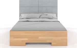 Buková postel s čalouněným čelem - Berg - zvýšená, , 160x200 cm
