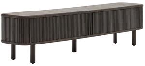 Tmavě hnědý dřevěný TV stolek Kave Home Mailen 200 x 40 cm