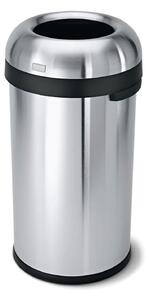 Odpadkový koš Simplehuman do komerčních prostor – 60 l, kulatý, otevřený, matná nerez ocel
