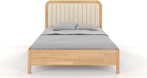 Buková postel s čalouněným čelem - Modena - zvýšená, , 200x200 cm