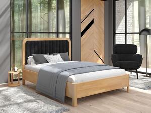Buková postel s čalouněným čelem - Modena - zvýšená, , 200x200 cm