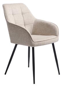 Béžové čalouněné jídelní křeslo s područkami Nolan – Unique Furniture