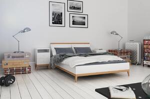 Dřevěná postel s úložným prostorem - Livia - zvýšená , Buk přírodní, 120x200 cm