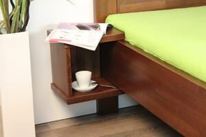 Zvýšená buková postel s úložným prostorem - Naomi Supra , Buk přírodní, 140x200 cm