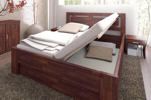 Zvýšená buková postel s úložným prostorem - Naomi Supra , Buk přírodní, 180x200 cm
