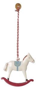Kovová vánoční ozdoba Rocking Horse Red