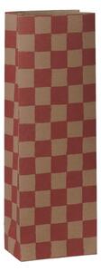 Papírový sáček Checker Powder/Red 26,5 cm – set 5 kusů