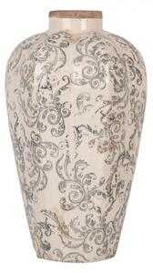 Keramická váza s šedými ornamenty Annemiek M – 21x35 cm