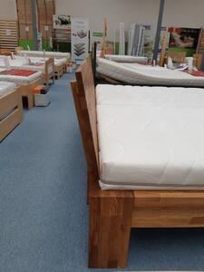 Dubová postel Rustika včetně matrací a roštů zdarma, Dub přírodní, cm