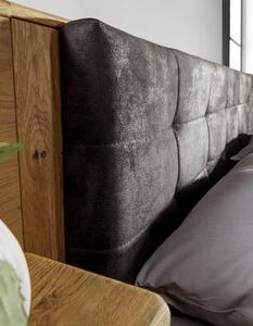 Manželská dubová postel Denver s úložným prostorem , Dub přírodní, 160x200 cm