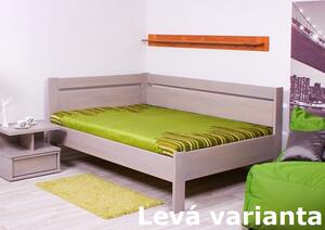 Rohová postel Tina - dvoulůžko buk Varianta: Levá, , Buk přírodní, 140x200 cm