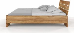 Dubová postel Sandemo - zvýšená - bezbarvý olej , Dub přírodní, 140x200 cm