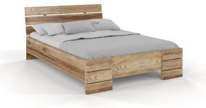 Dubová postel Sandemo - zvýšená - retro olej , Dub retro, 140x200 cm