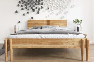Dubová postel Bari - bezbarvý lak Rozměr: 140x200