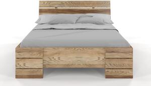 Dubová postel Sandemo - zvýšená - retro olej , Dub retro, 160x200 cm