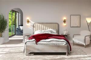 Dubová postel s čalouněným čelem Modena - bělený olej Dub sonoma 180x200 cm