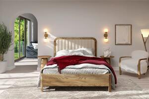 Dubová postel s čalouněným čelem Modena - retro olej Dub retro 180x200 cm