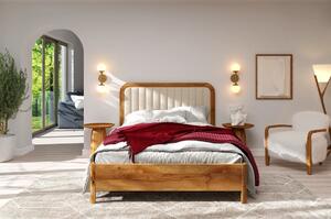 Dubová postel s čalouněným čelem ModenaČalounění postele: Dub přírodní 140x200 cm