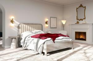 Dubová postel s čalouněným čelem Modena - bělený olej Dub sonoma 200x200 cm