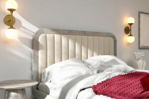 Dubová postel s čalouněným čelem Modena - bělený olej Dub sonoma 200x200 cm