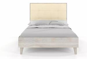 Dubová postel s čalouněným čelem Frida - bělený olej Dub sonoma 200x200 cm