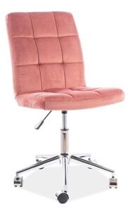 Kancelářská židle bez područek Q-020 Velvet ant. růž. Bluvel 52