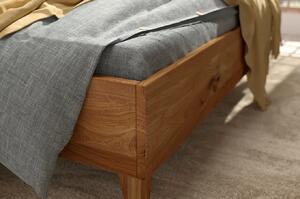 Dubová postel s čalouněným čelem FridaČalounění postele: Dub přírodní 160x200 cm