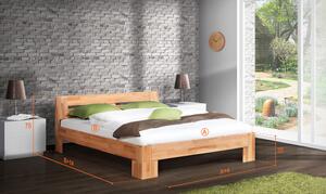 Buková postel z masivu Granita - 180x200, Buk přírodní, cm