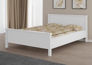 Manželská postel Como - masiv borovice, Bílá, 140x200 cm