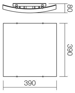 Redo 05-905 - Stropní svítidlo ISIDE 2xE27/42W/230V 39x39 cm čirá
