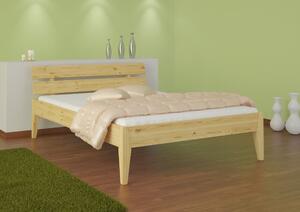 Manželská postel Taranto - masiv borovice, Bílá, 180x200 cm