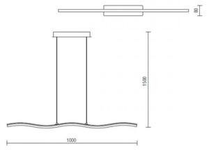 Redo 01-893 - LED Lustr na lanku PULSE LED/23,1W/230V matný chrom