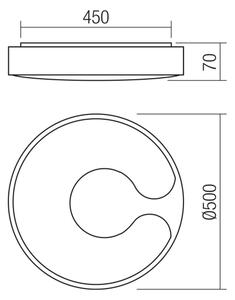 Redo 05-927 - LED RGBW Stropní svítidlo BIGSI LED/48W/230V pr. 50 cm černá + DO