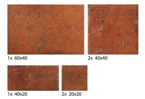 Dlažba Cir Cotto del Campiano rosso siena v dekoru modulare 39 o rozměru 40x60, 40x40, 20x40, 20x20 cm mat 1080849