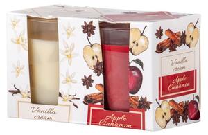 Emocio Sklo 52x65 mm 2 ks v krabičce Vanilla & Apple Cinnamon, vonná svíčka