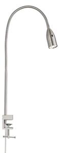 Fischer Honsel 50375 STEN - Stolní LED stříbrná lampa s husím krkem a bezdotykovým stmívačem, LED 5W, 420lm, 3000K (Stolní lampa s montáží na desku stolu)