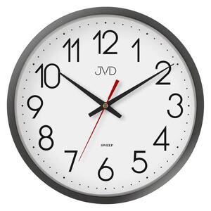 JVD Šedé čitelné nástěnné netikající kulaté hodiny JVD HP614.3