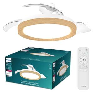 Stropní ventilátor se světlem LED 2700–6500K drevo IP20 PHILIPS Bliss 8721103128294