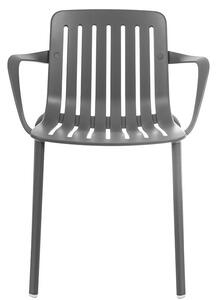 MAGIS - Židle PLATO s područkami - šedá metalická